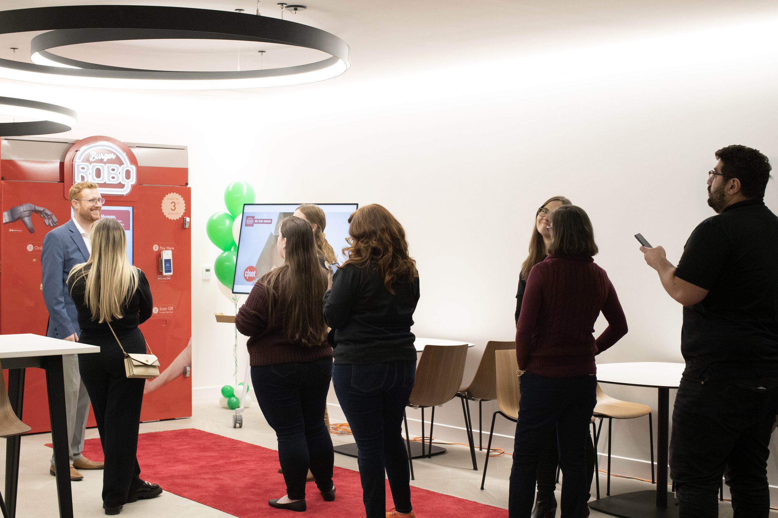 Customers lining up for RoboBurger